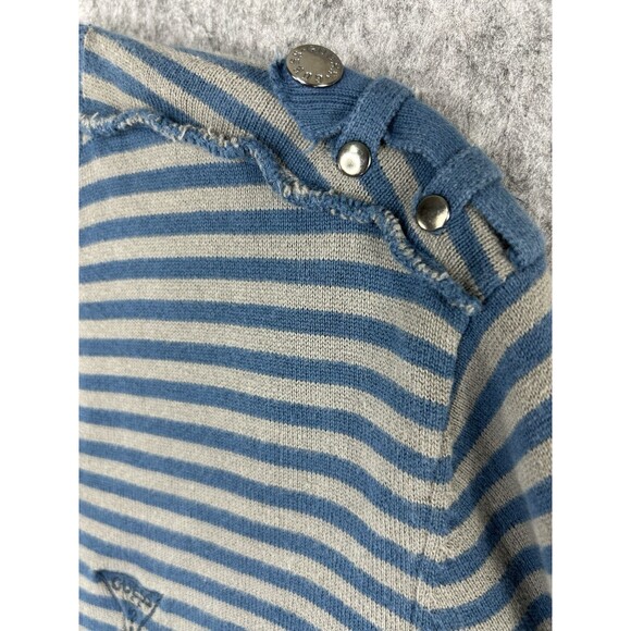 Vintage Guess USA Striped Knit Sweater V-Neck Y2K Streetwear Blue Size 2XL - Picture 5 of 12